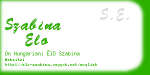 szabina elo business card
